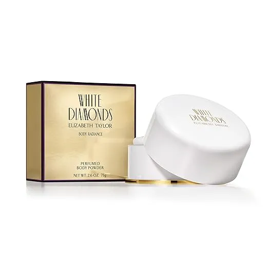 Elizabeth Taylor Body Powder for Women, Fragrance with Body Puff, White Diamonds, 2.6 Oz