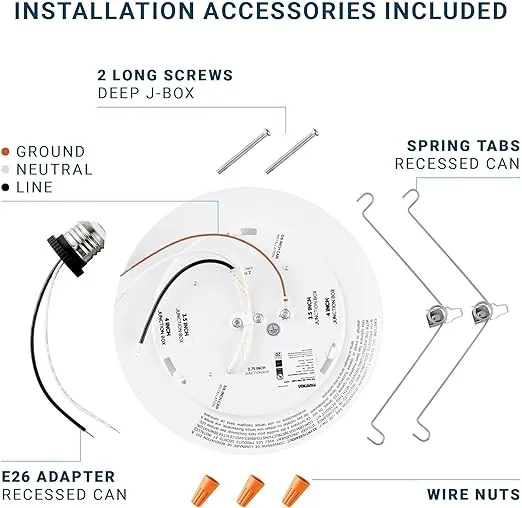 PARMIDA (12 Pack) 5/6 Inch Dimmable 5CCT LED Disk Lights, 15W Surface Mount Ceiling Lighting, 5 Color Selectable 2700K/3000K/3500K/4000K/5000K, 1100lm, J-Box Or Recessed Can Installation, UL-Listed