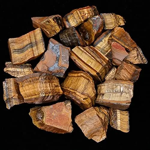Tiger Eye Rough Stones For Rock Tumbler, Raw Stones for Tumbling, Jewelry Making, Polishing, Cabbing, Lapidary, Fountain Rocks, Decoration, Wire Wrapping, Gem Mining, Reiki Healing 1 lb