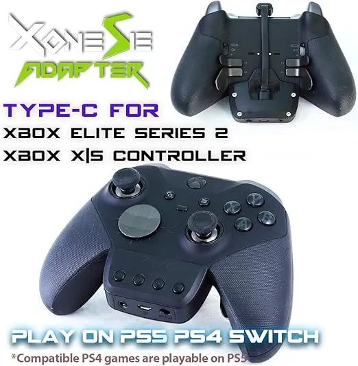 Brook Xone SE Adapter - Type C Version, for XB Elite Series 2 and XB X/S Controllers on XB X/S, Switch, PS4 Gaming Consoles and PC(XID), Supports Motion Control, Turbo, Remap, Audio Function