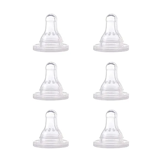 NUK First Essentials Replacement Baby Bottle Nipples, 6 Count (Pack of 1)