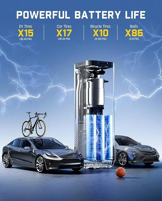 Fanttik X8 APEX EV Tire Inflator Portable Air Pump, 2X Faster Inflation, 150PSI Cordless Air Compressor with Powerful Battery, Fits Electric Cars, Cars, Motorcycles, Bikes, Balls