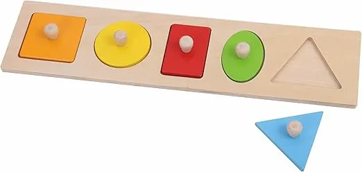 Fat Brain Toys Let's Learn Shapes! Wooden Puzzle - Classic Shape-Sorting for Preschoolers