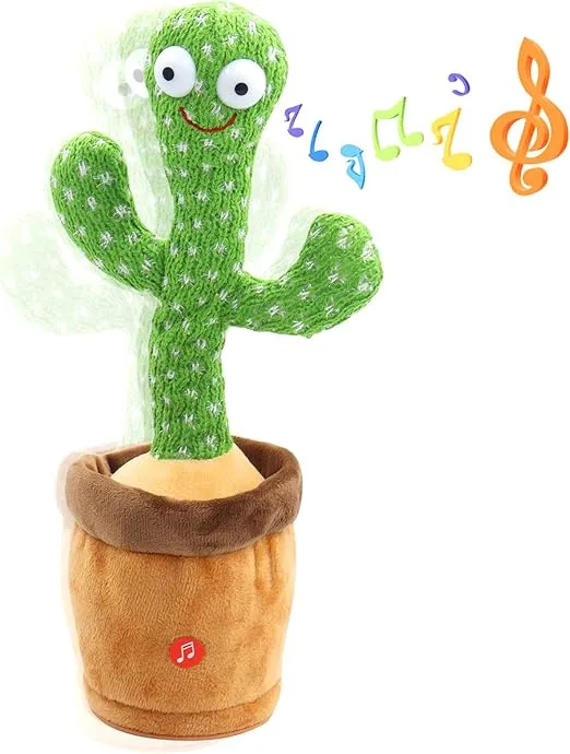 Dancing Cactus Toy, Dancing Talking Cactus for Kids and Baby, Singing Cactus Toy with 120 Songs, Mimicking Cactus Toy Repeats What You Say