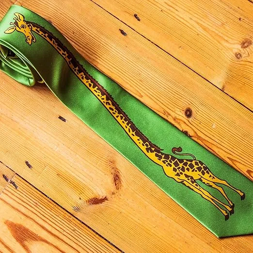 Giraffe Tie Funny Neckties for Men Zoo Tie Men's Novelty Neckties