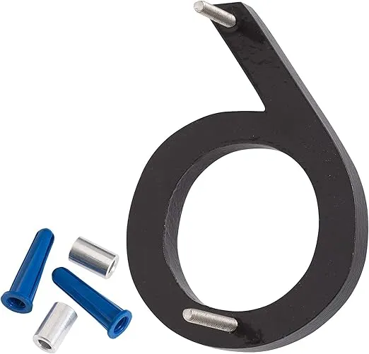 Montague Metal Products MHN-24-F-BK2-6 Solid Brushed Aluminum Modern Floating Address House Numbers, Black Two-Tone, Satin Nickel Powder Coated Black Two-Tone