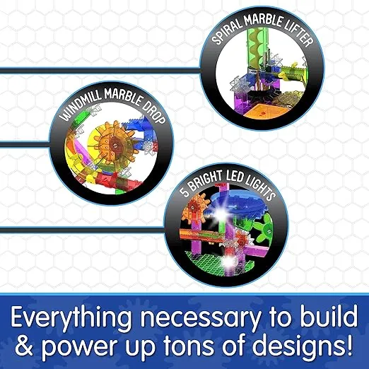 The Learning Journey: Techno Gears Marble Mania - Extreme Glo (200+ pcs) - Glow in The Dark Marble Run for Kids Ages 6 and Up - Award Winning Toys