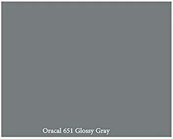 12" x 10 ft Roll of Glossy Oracal 651 Gray Adhesive-Backed Vinyl for Craft Cutters, Punches and Vinyl Sign Cutters by VinylXSticker