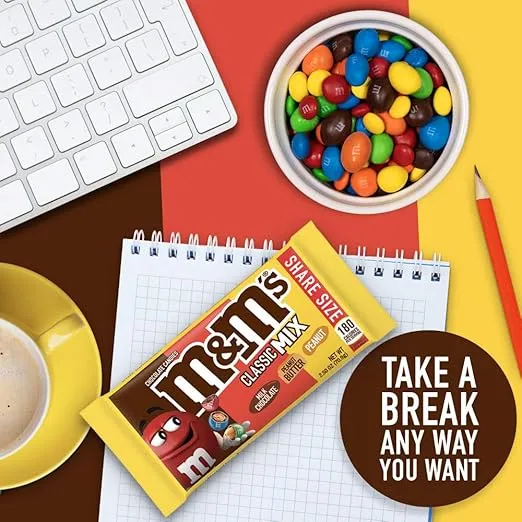 M&M'S Classic Mix Chocolate Candy Share Size Pack, 2.5 oz (18 Count)