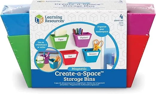Learning Resources Magnetic Create-a-Space Storage Boxes (Set of 4)
