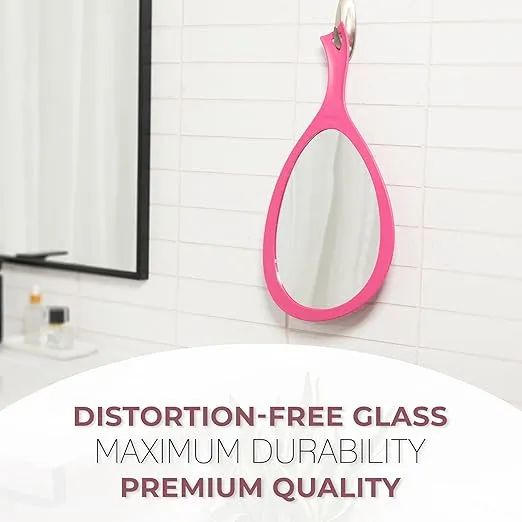 Zadro Salon Professional Extra Large Hand Mirror with Handle, 10" W x 19" L, Multi-Purpose Oval Handheld Mirror with New Distortion-Free Reflection (1, Black, Large (Pack of 1))
