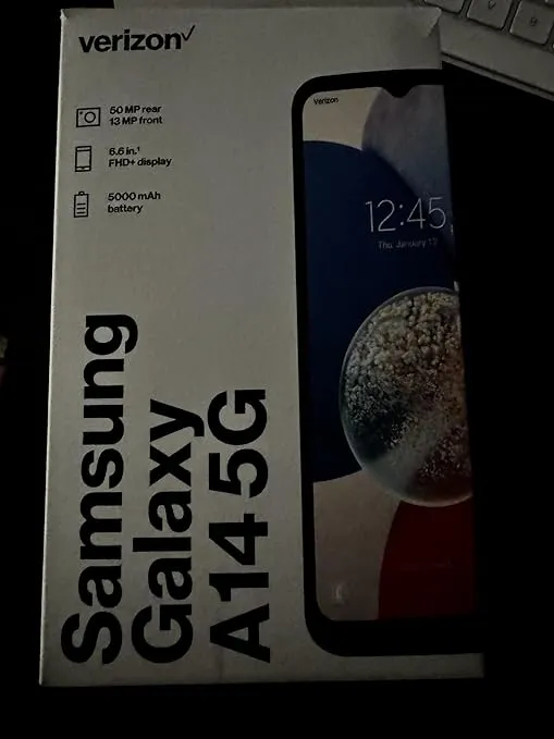 Total By Verizon | Samsung Galaxy A14 5G | Locked | 64GB| 5000mAh Battery | 50 MP Triple-Camera System | 6.6" AMOLED Display | Black