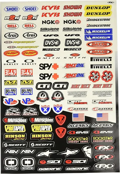 Factory Effex 59-1068014 Micro Sponsor Sticker KIT