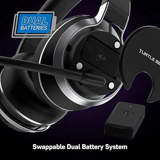 Turtle Beach Stealth Pro Multiplatform Wireless Noise-Cancelling Gaming Headset for PS5, PS4, PC, Mac, Switch, Mobile – Swappable Batteries – Black