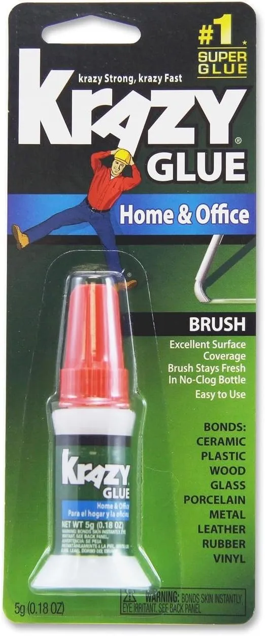 Elmer's Krazy Glue Home and Office Brush-On Glue, 0.18 oz
