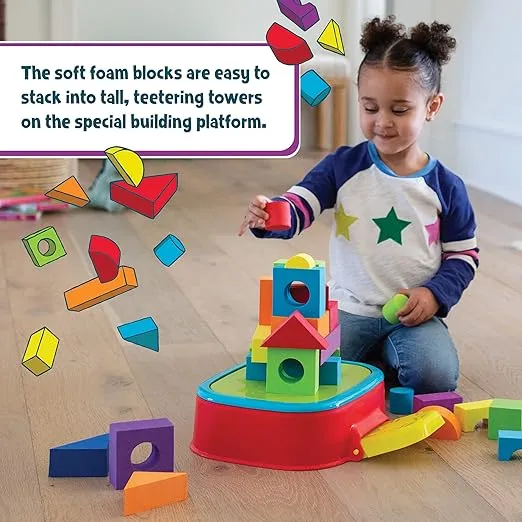 MindWare KaBlocks Blast, Includes 30 Foam Blocks, 2 Launch Blocks, Building Platform & Kaboom Launch Pad - Ages 3+