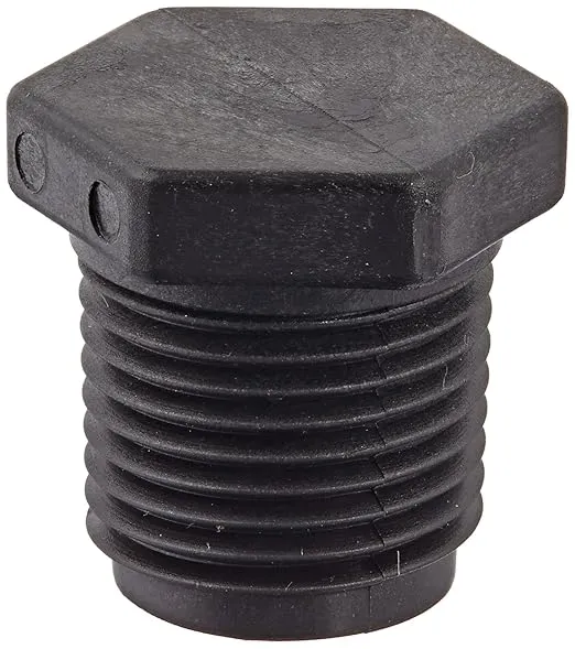 Banjo PLUG050 Polypropylene Pipe Fitting, Plug, Schedule 80, 1/2" NPT Male,Black
