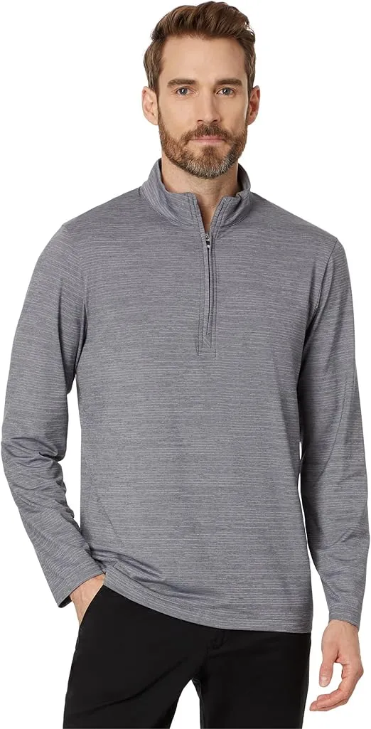 TravisMathew The Heater 1/4 Zip (Sleet/Quiet Shade, MD)