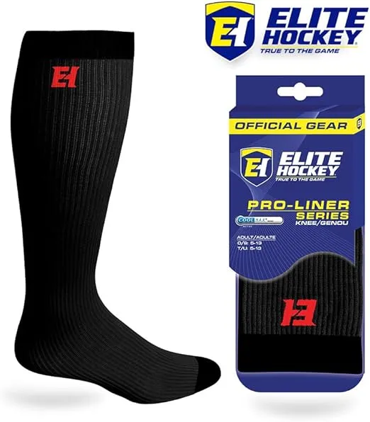 Elite Hockey, Pro-Liner Tube/Knee Sock Series, with Coolmax and Lycra, 1 Pair (Color/Size Choice)