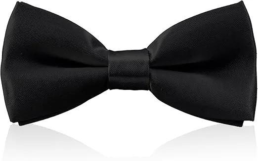 Classic Bow Tie Adjustable Neck Bow Tie Solid Color Satin Bow Tie for Boy Wedding Party Dress up