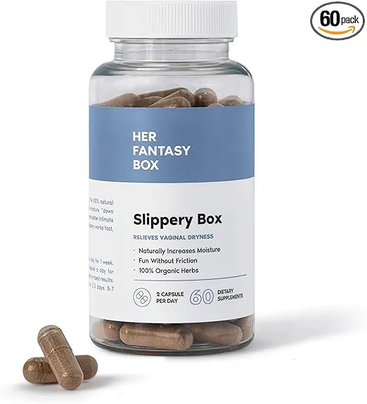 Slippery Box Feminine Care for Vaginal Health - 60 Fast-Acting Capsules for Women's Wellness, pH Balance, and Intimate Support