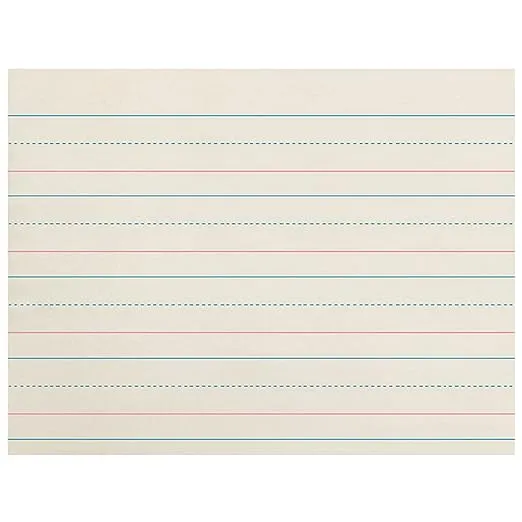 Pacon PACZP2610 Zaner-Bloser Dotted Midline Newsprint Paper, 10.5" x 8", White, 500 Sheets