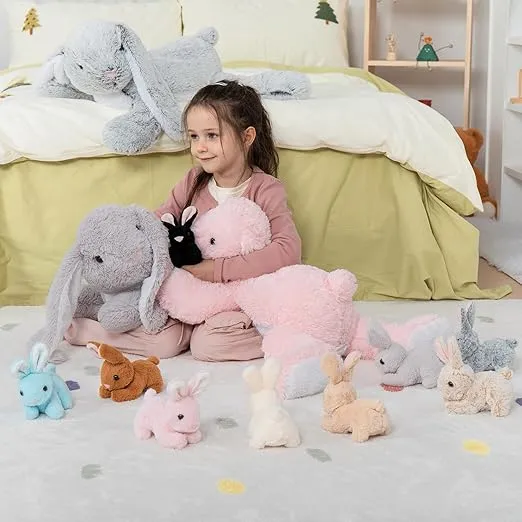 MaoGoLan 4Pcs Easter Bunny Stuffed Animals with 3 Babies Inside, 24” Soft and Cuddly Giant Bunny Rabbit Plush, Easter Stuffed Bunny Gift for Kids,Boys,Girls