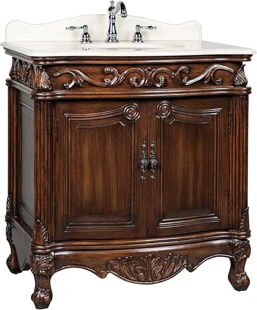 Benton Collection 31" Traditional Style Fiesta Bathroom Sink VanityCabinet - Model CF-2873W-TK