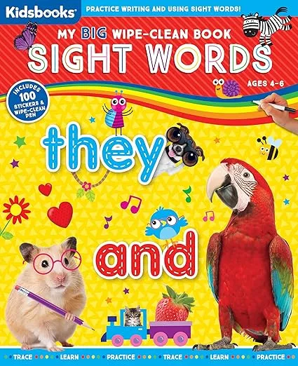 My Big Wipe Clean Book: Sight Words-Practice Writing and Using Sight Words-Includes 100 Stickers
