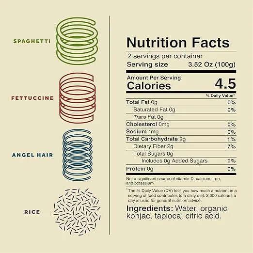 It's Skinny Organic Pasta 6-Variety Pack,Low Carb & Low Calorie High Fiber, Sugar Free & Gluten Free Vegan Pasta, Keto & Paleo-Friendly