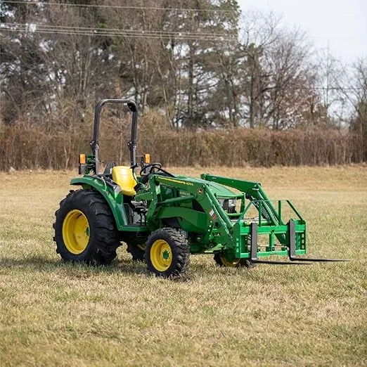 Titan Attachments Heavy Duty Pallet Fork Frame and 48" Fork Blades with 2" Trailer Receiver Hitch Fits John Deere Loader