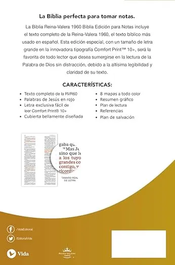 RVR60, Santa Biblia, Edición para Notas, Leathersoft, Café, Palabras de Jesús en Rojo, Comfort Print (Spanish Edition)