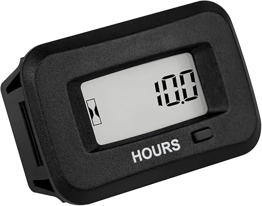 Runleader Digital Maintenance Hour Meter,AC/DC 5V to 277V for ZTR Lawn Mower Tractor Generator Motorcycle RV Motorhome Milling Machine etc.