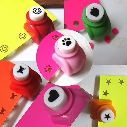 12pcs Craft Hole Punch Shapes Set,Small Paper Puncher for Kids,Single Crafting Scrapbook Punches,Star,Butterfly,Leaf,Christmas Tree.Heart,Tag stamp Cards Mini Cutter Nail Arts crafts Punchers Supplies