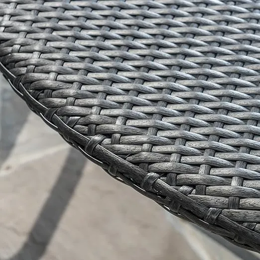 Christopher Knight Home Corsica Wicker Round Bistro Table, Grey