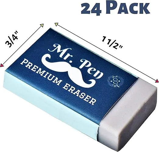 Mr. Pen Pencil Erasers, Pack of 24