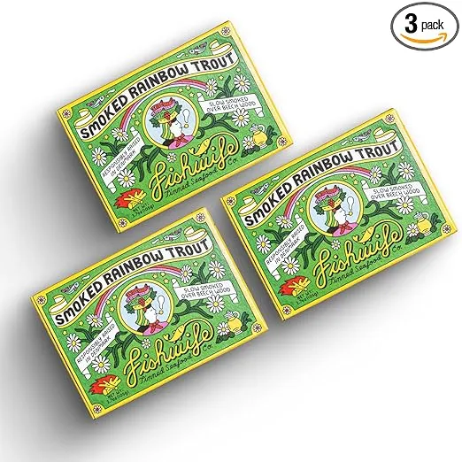 Fishwife Smoked Rainbow Trout 3-Pack (3.7 Ounce) | ASC-Certified Sustainable Seafood, Gluten Free | Handpacked in BPA-NI Tins
