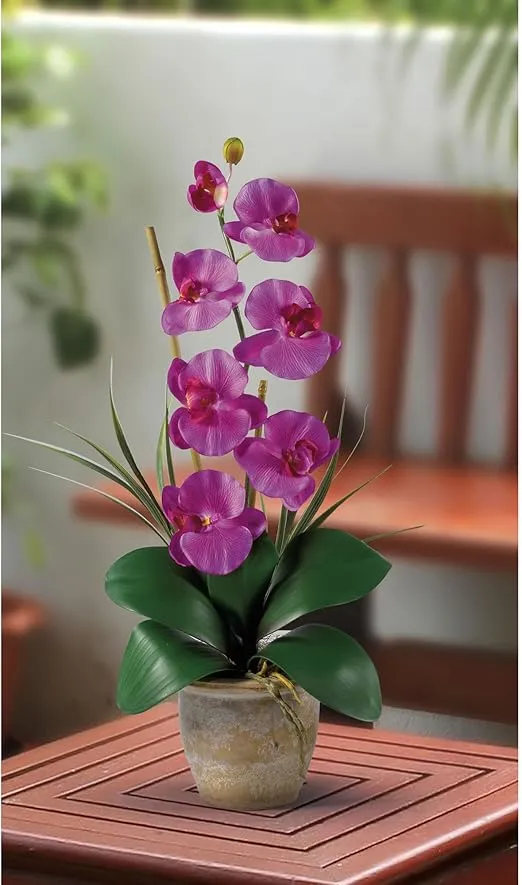 Nearly Natural Phalaenopsis Silk Orchid Flower Arrangement