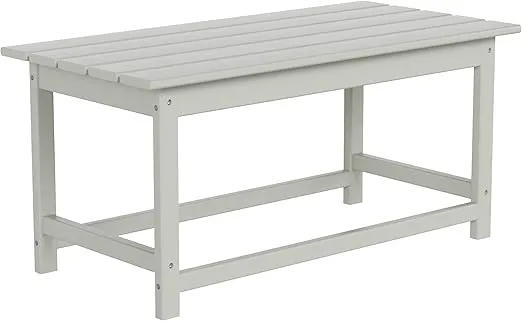WestinTrends Malibu Outdoor Coffee Table, 35" x 17.5" All Weather Poly Lumber Patio Adirondack Coffee Table for Garden Lawn Porch Balcony, Sand