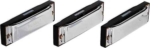 HOHNER 3P1501BX Bluesband Pro Pack, Keys of G, A, & C, Stainless steel