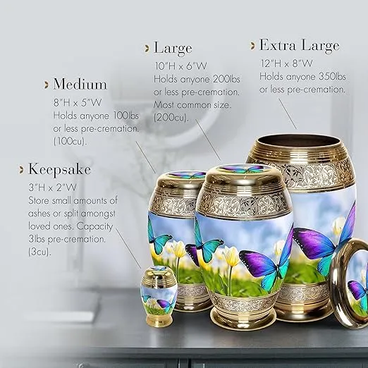 Butterfly Cremation Urn for Ashes Adult Male - Personalized Cremation Urns for Human Ashes Adult Man Decorative Urns - Beautifully Handcrafted Butterfly Urns for Ashes Medium Urn for Ashes Adult Male