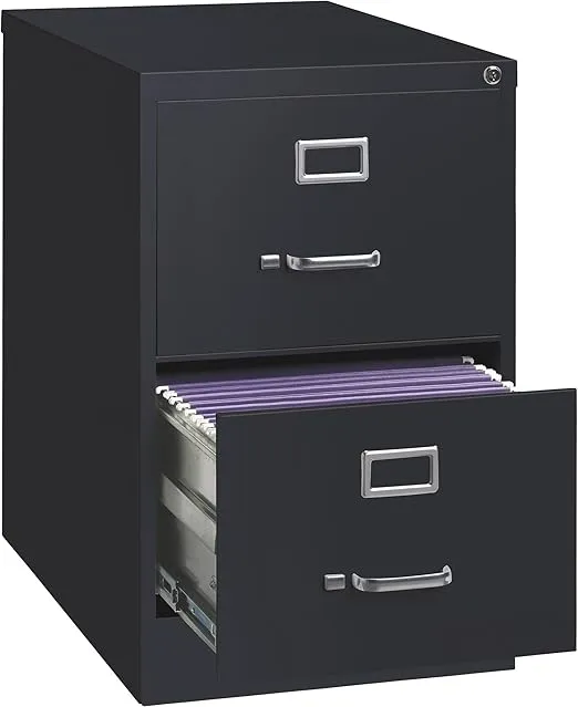 Hirsh Industries 2-Drawer Legal File Cabinet - Black, 18in.W x 26.5in.W x 28.4in.D, Model Number 14419