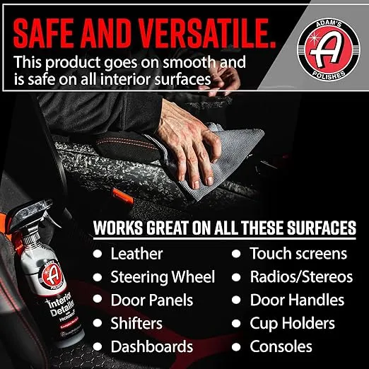 Adam's Polishes Interior Detailer 16 fl. oz (Cedarwood) - Total Car Interior Cleaner, Protectant & Dressing | All Purpose Cleaner & Leather Conditioner | Vinyl, Dashboard, Screen, Seat Cleaner & More