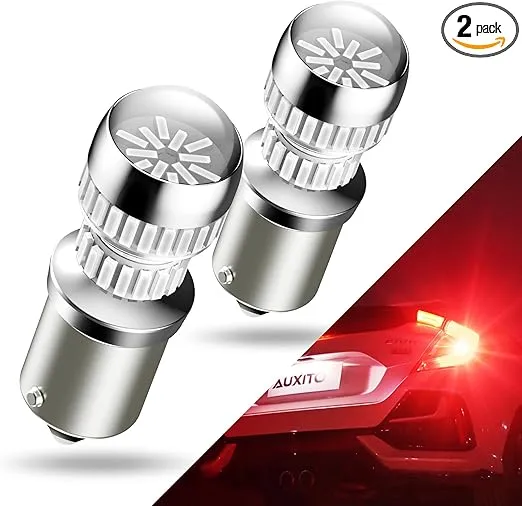 AUXITO 1156 LED Bulb Red 400% Super Bright 7506 BA15S P21W LED Replacement with Projector for Taill Brake Backup Reverse DRL Signal Parking Lights, Pack of 2