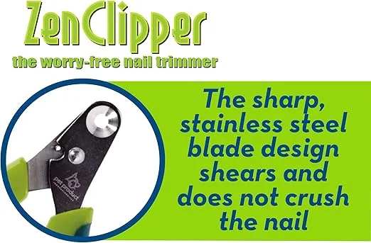 Zen Clipper Pet Nail Clipper for Dogs – Dog Nail Clipper for Safer Dog Grooming and Nail Care - Clean, Quiet, and Easy-to-Use Stainless Steel Dog Nail Trimmer - (5mm Hole)