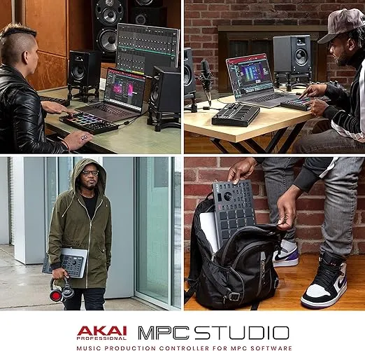 Akai Professional MPC Studio MIDI Controller Beat Maker with 16 Velocity Sensitive RGB Pads, Full MPC 2 Software, assignable Touch Strip & LCD Display