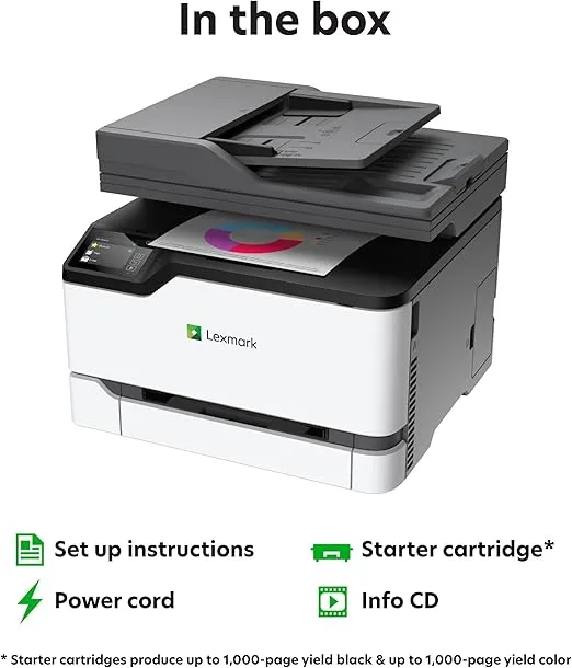 Lexmark CX431adw Color All-in-One Printer with Touchscreen, Multifunction Laser -for Office, Wireless, Mobile Ready & Duplex Printing (Print, Copy, Scan, Analog Fax (4-Series)(40N9370)