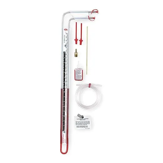 Dwyer® Dual Range Flex-Tube® U-Inclined Manometer, 1227, 0-16" w.c. Vertical, .20-0-2.6" Inclined