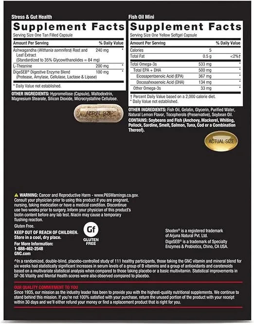GNC Mega Men Stress Relief Vitapak, Stress & Cortisol Management, 30 Count