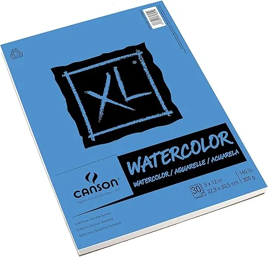 9" x 12" Canson XL Watercolor Pad - Acid Free and Cold Press Paper, Sketch Pad for Drawing, Sketching, and Writing - Bulk 6 Pack